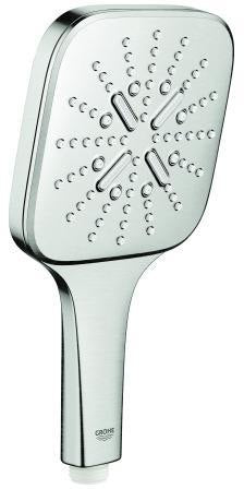 GROHE Rainshower SmartActive 130 Cube Handbrause Chrom mit 3 Strahlarten – 8,5 l/min EcoJoy