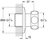 GROHE Gerader Anschluss 1 1/2" x 1 1/4" mit Rosette, 2 Stück, Chrom – für Grohtherm XL