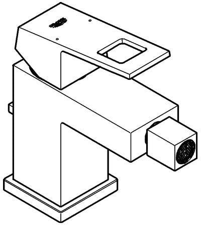 GROHE Eurocube Einhand-Bidetbatterie 23138 mit Zugstangen-Ablaufgarnitur – Chrom, SilkMove, EcoJoy