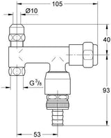 GROHE WAS-Ventil Eckfix 41033 DN10 mit Rückflussverhinderer und Rohrbelüfter, Chrom