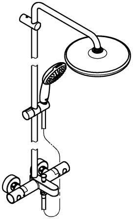 GROHE Tempesta System 250 Duschsystem mit Thermostat-Wannenbatterie, Chrom
