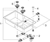 GROHE K500 Kompositspüle 2 Becken 860x500mm granit schwarz – Quartzkomposit, Whisper, FastFixation