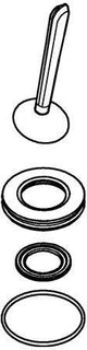 GROHE Hebel 46906 für Eurodisc Joy – Chrom, Metall, Temperaturanzeige rot/blau