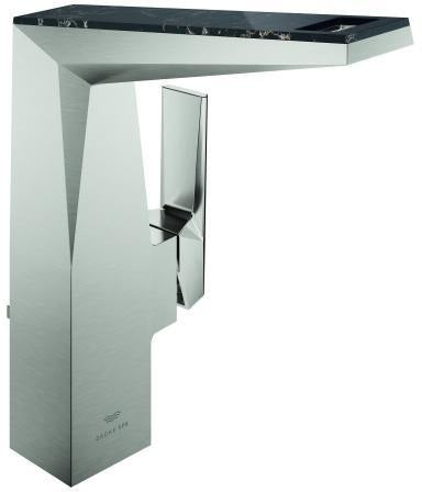 GROHE Allure Brilliant Private Collection Waschtisch-Einhandhebelmischer L-Size mit Vanilla Noir Caesarstone Einlage und SilkMove Technologie