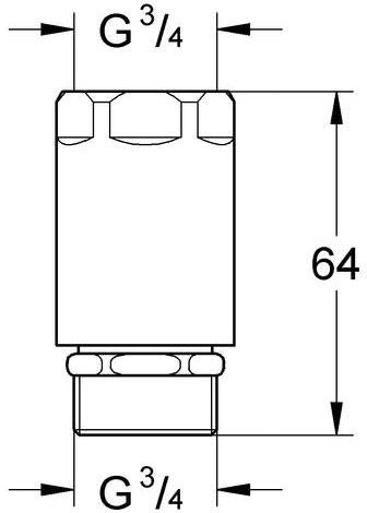 GROHE Sicherungskombination 41231 DN20 mit Rohrbelüfter Bauform C und Rückflussverhinderer, chrom