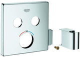 GROHE Rosette 49041 eckig für SmartControl – Chrom, Metall, für Unterputz-Thermostate