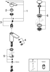 GROHE Eurosmart Einhand-Waschtischbatterie S-Size mit Push-open Ablaufgarnitur chrom