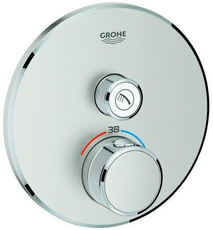 GROHE Grohtherm SmartControl Unterputz-Thermostat 1 Absperrventil rund hard graphite