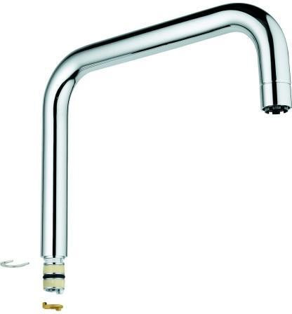 GROHE Auslauf 13314 chrom – Drehbarer U-Auslauf mit Schaumstrahldüse
