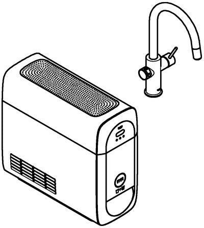 GROHE Blue Home Starter Kit C-Auslauf – Spültischarmatur mit Filter, Kühler & Sprudelwasser