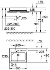 GROHE Cube Keramik Aufsatzwaschtisch 100 cm mit PureGuard und Überlauf – alpinweiß