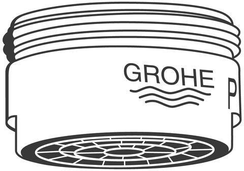 GROHE Mousseur 13961 Strahlregler M24 x 1 Außengewinde chrom 25,2 l/min