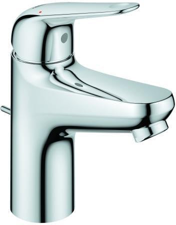GROHE Euroeco Einhand-Waschtischbatterie S-Size mit Zugstangen-Ablaufgarnitur, Chrom