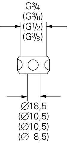 GROHE Quetschverschraubung 3/4'' 2 Stück – LongLife Oberfläche, 18,5 mm