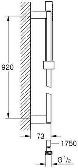 GROHE Euphoria Cube Stick Brausegarnitur 900 mm Chrom mit Handbrause und Brauseschlauch