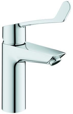 GROHE Eurosmart Professional 120 mm Waschtischarmatur mit langem Hebel und Push-open Ablaufgarnitur, Chrom