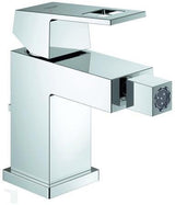 GROHE Eurocube Einhand-Bidetbatterie 23138 mit Zugstangen-Ablaufgarnitur – Chrom, SilkMove, EcoJoy