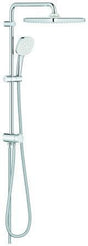 GROHE Tempesta 250 Cube Duschsystem mit Umstellung – Chrom, Kopf- und Handbrause, EcoJoy