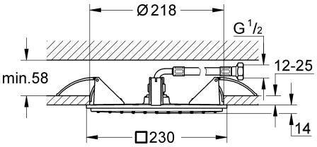 GROHE Rainshower Aqua 230 Deckenbrause – 230x230 mm, 1 Strahlart, Chrom
