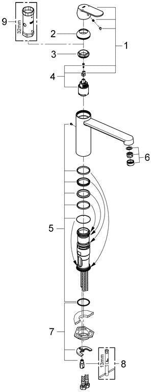 GROHE Eurosmart Cosmopolitan Einhand-Spültischbatterie – mittelhoher Auslauf, schwenkbar 140°, Chrom