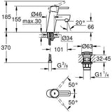 GROHE Concetto Einhand-Waschtischbatterie S-Size mit Push-open Ablaufgarnitur in Chrom