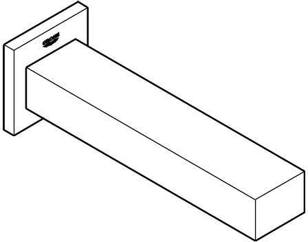 GROHE Eurocube Wanneneinlauf Wandmontage 170 mm Chrom mit Mousseur