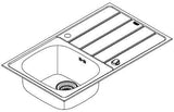 GROHE K200 Edelstahlspüle 860x500 mm mit Abtropffläche und Siebkorbventil