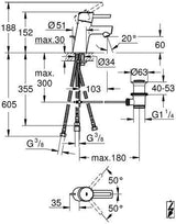GROHE Concetto Einhand-Waschtischbatterie Niederdruck Chrom – SilkMove Keramikkartusche & FastFixation