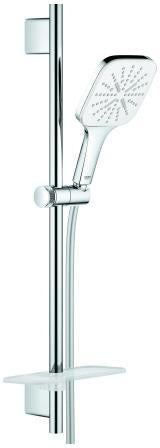 GROHE Rainshower SmartActive 130 Cube Brausestangenset – 3 Strahlarten, 8,5 l/min, Chrom