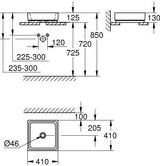 GROHE Aufsatzschale Cube Keramik 50 cm PureGuard alpinweiß – Antibakterielle Glasur, ohne Hahnloch
