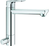 GROHE BauLoop Spültischbatterie mittelhoch mit Absperrventil Chrom – Einhandmischer