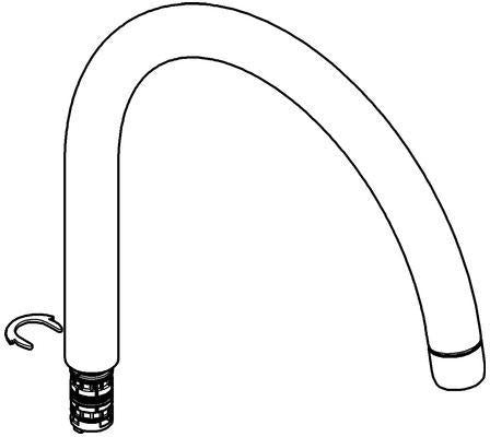 GROHE C-Auslauf 13043 chrom für Minta Einhand-Spültischbatterie, drehbar, Messing