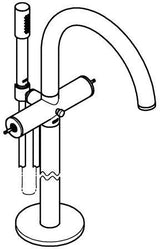 GROHE Atrio Private Collection Wannenbatterie – Bodenmontage, chrom, für Hebelgriffe