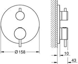 GROHE Atrio Thermostat-Brausebatterie 24357 FMS mit 1 Absperrventil, Chrom