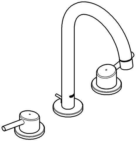 GROHE Concetto 3-Loch-Waschtischbatterie mit Zugstangen-Ablaufgarnitur, Chrom