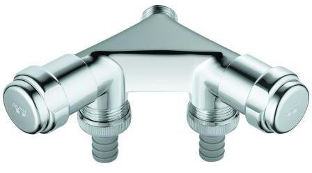 GROHE Waschmaschinen-Doppelventil Eggemann DN15 Einfach Design-Griff chrom