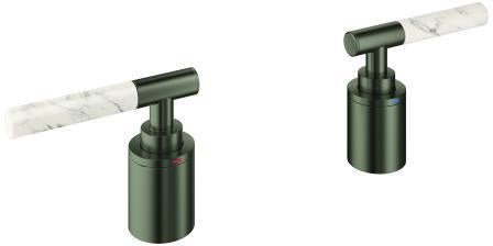 GROHE Atrio Private Collection Hebelgriffe White Attica Caesarstone Chrom – 2er-Set H/C