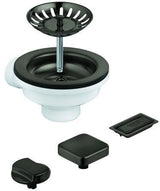 GROHE Spülen-Ablaufgarnitur 40996 mit Exzenter hard graphite gebürstet – für Küchenspülen mit 1 Becken