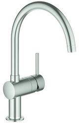 GROHE Minta Einhand-Spültischbatterie hard graphite gebürstet – C-Auslauf, schwenkbar, SilkMove