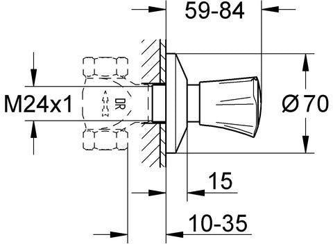 GROHE Costa Unterputzventil Oberbau, Einbautiefe 10–35 mm, abschließbar, chrom