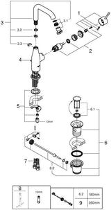 GROHE Essence Einhand-Waschtischbatterie L-Size mit schwenkbarem U-Auslauf in cool sunrise gebürstet