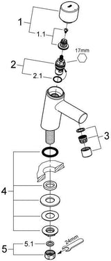 GROHE Concetto Standventil XS-Size Chrom – Keramik-Oberteil & EcoJoy