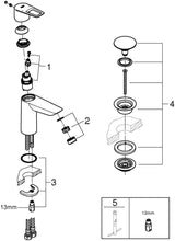 GROHE BauLoop Einhand-Waschtischbatterie M-Size mit PushOpen Ablaufgarnitur chrom