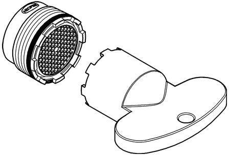 GROHE Mousseur 46765 Strahlregler mit Außengewinde M16,5 x 1 – 5,7 l/min bei 3 bar