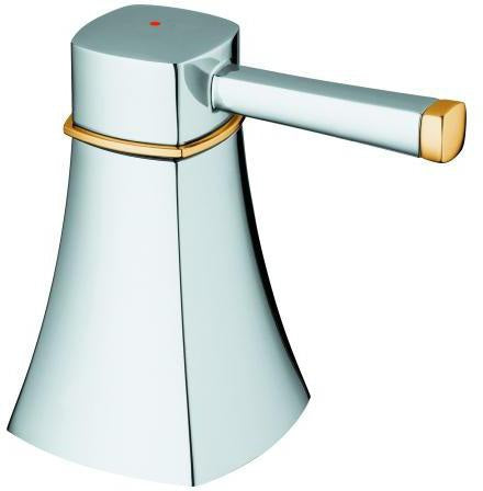 GROHE Griff 48198 Grandera Markierung rot – Ersatzgriff in Chrom/Gold
