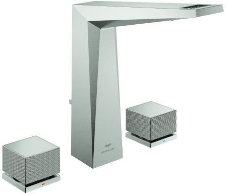GROHE Allure Brilliant Private Collection 3-Loch Waschtischbatterie mit gerändelten Griffen – Chrom