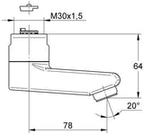 GROHE Gussauslauf 440451 77 mm für Eichelberg Waschtisch-Wandarmaturen in Chrom