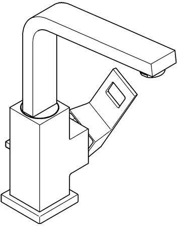 GROHE Eurocube Einhand-Waschtischbatterie L-Size mit EcoJoy und Zugstangen-Ablaufgarnitur, Chrom