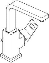 GROHE Eurocube Einhand-Waschtischbatterie L-Size mit EcoJoy und Zugstangen-Ablaufgarnitur, Chrom