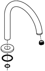 GROHE Auslauf 101350 chrom – C-Auslauf, drehbar, 230 mm Ausladung, Messing